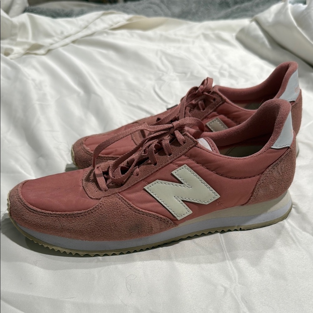 New Balance Pink and White Retro Sneakers
